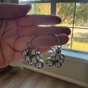 Chic Silver Ball Drop Earrings